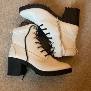 Heeled White Booties